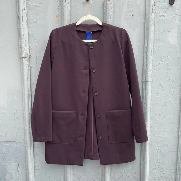 Kit and Ace Collarless Stretch Jacket, Burgundy, Small - Picture 5 of 14